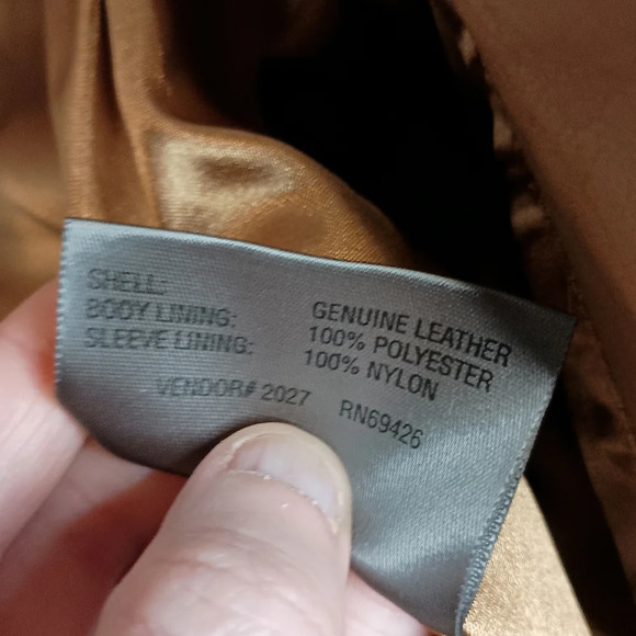 Light brown WILSONS biker preppy LEATHER PEELE STUDIO coat size small - Picture 8 of 11